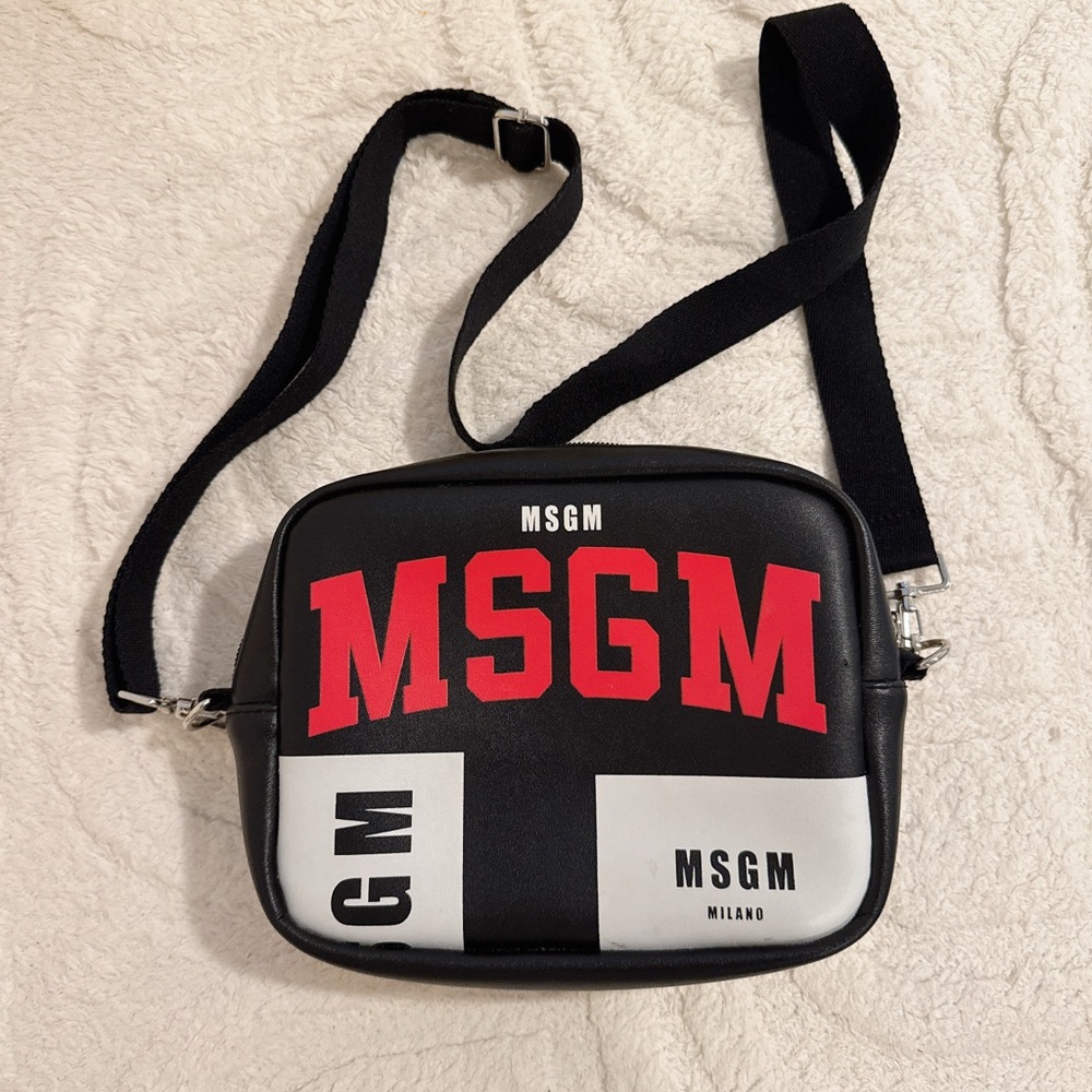 MSGM Black and Red Belt Bag